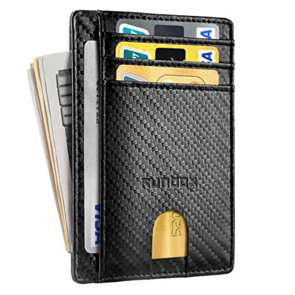 Slim ID Cases Minimalist Front Pocket RFID Blocking Leather Wallet
